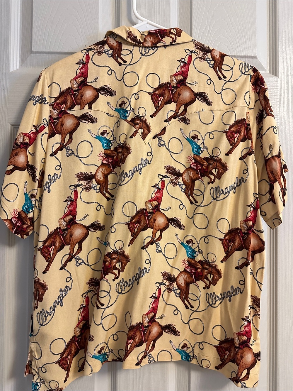 Wrangler Yellow Rodeo Print Short Sleeve Button-Up Shirt - Picture 4 of 4